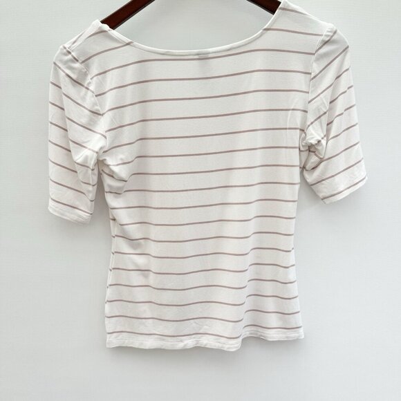 Colori White And Pink Stripped 3/4 Sleeves Top Size Small - Picture 2 of 12